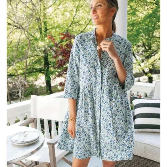 Tuckernuck Dresses & Skirts - TUCKERNUCK Royal Shirt Dress Bluebell Floral Ditsy Calico {3P47}